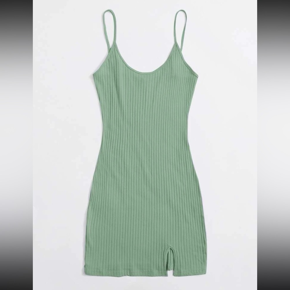 SHEIN: Mint split hem bodycon dress